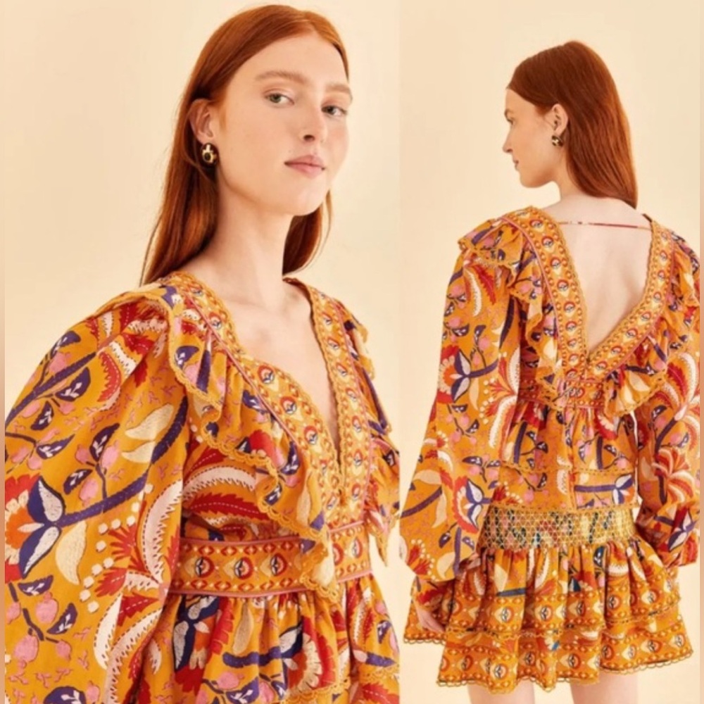 FARM Rio Palms Party Ruffled Blouse - Picture 4 of 5